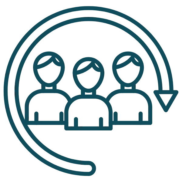 Inclusive icon representing accessible personal safety workshops for people of different ages, abilities and confidence levels