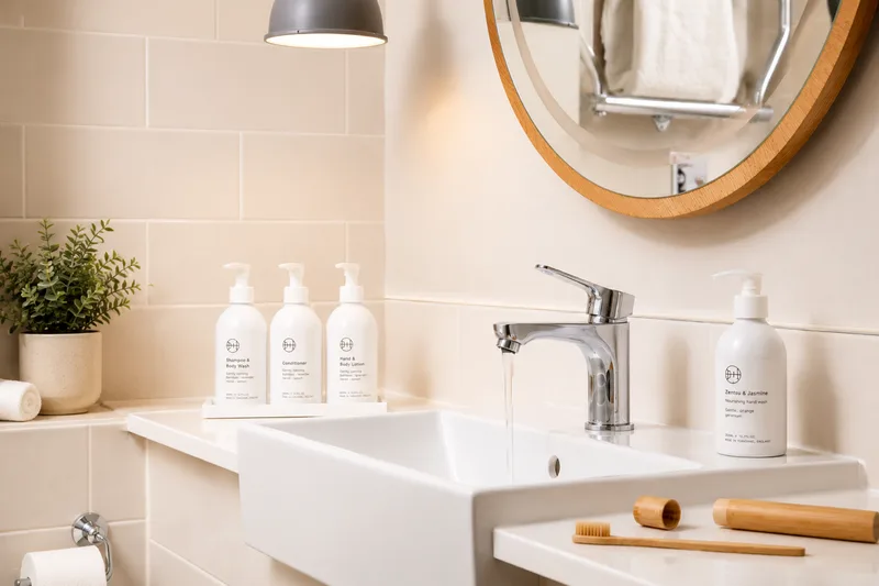 Bathroom sink and toiletries in a room at North Lakes Hotel and Spa, Penrith